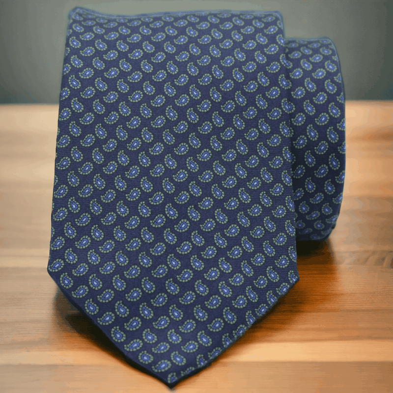 Corbata seda Roma azul