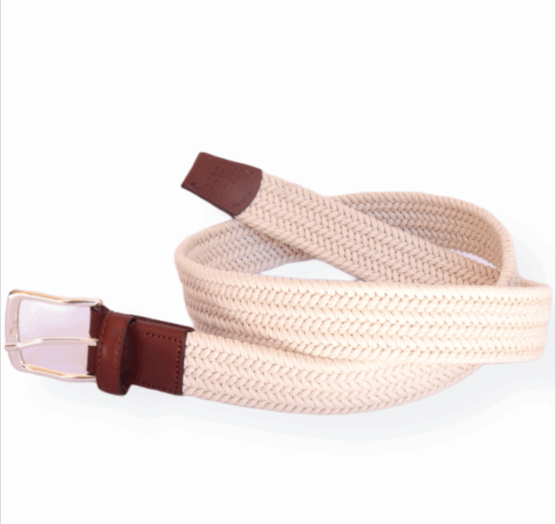 Cinturón Leyva rafia beige claro