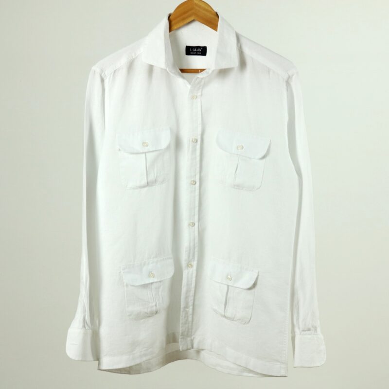 Camisa 4 bolsillos blanca