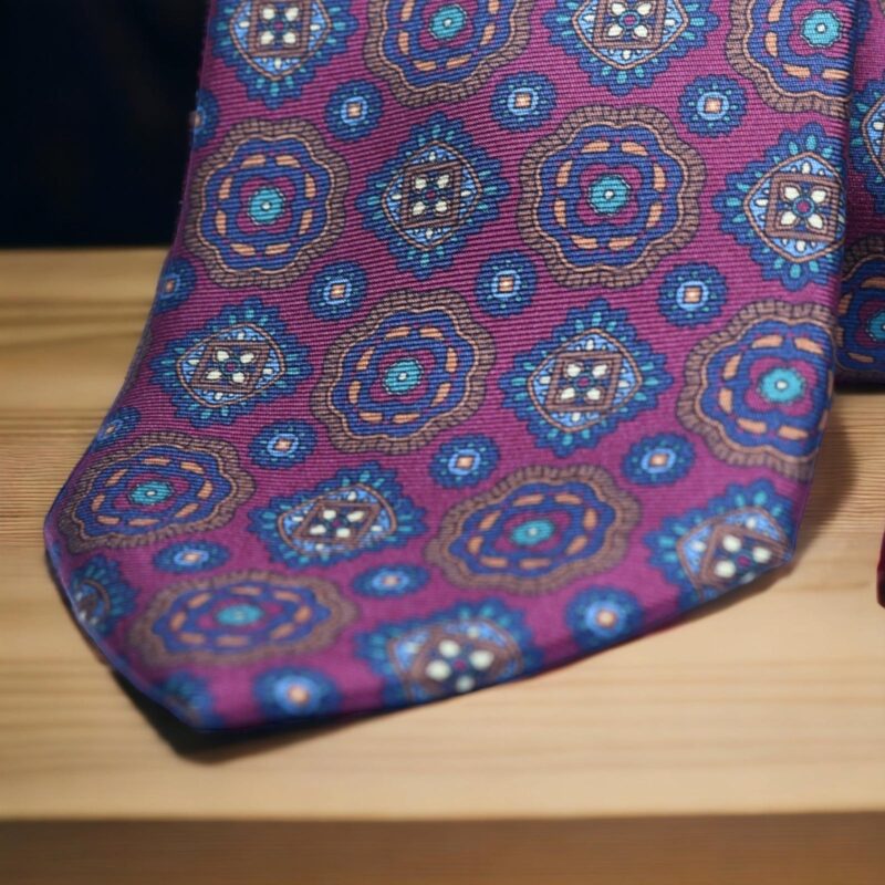 Corbata de seda «Bari» grana - Imagen 2