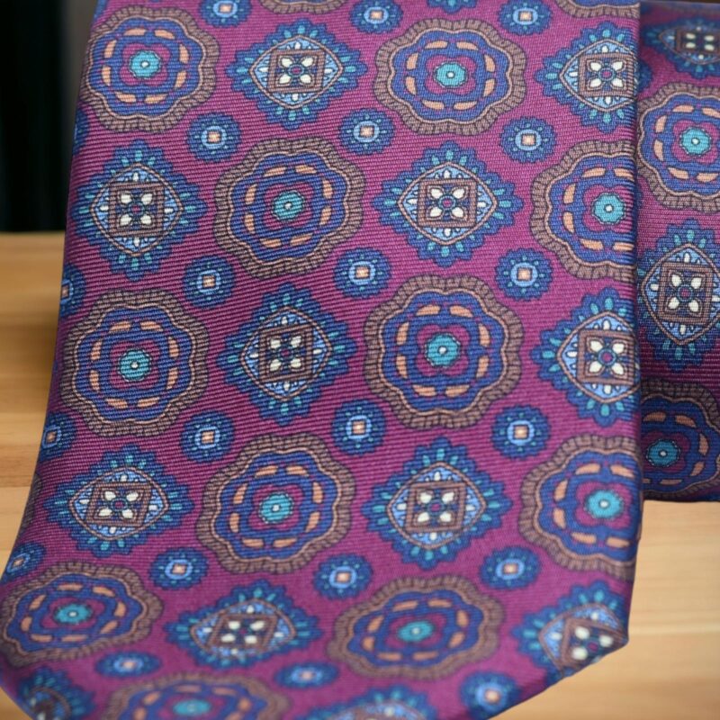 Corbata de seda «Bari» grana - Imagen 3