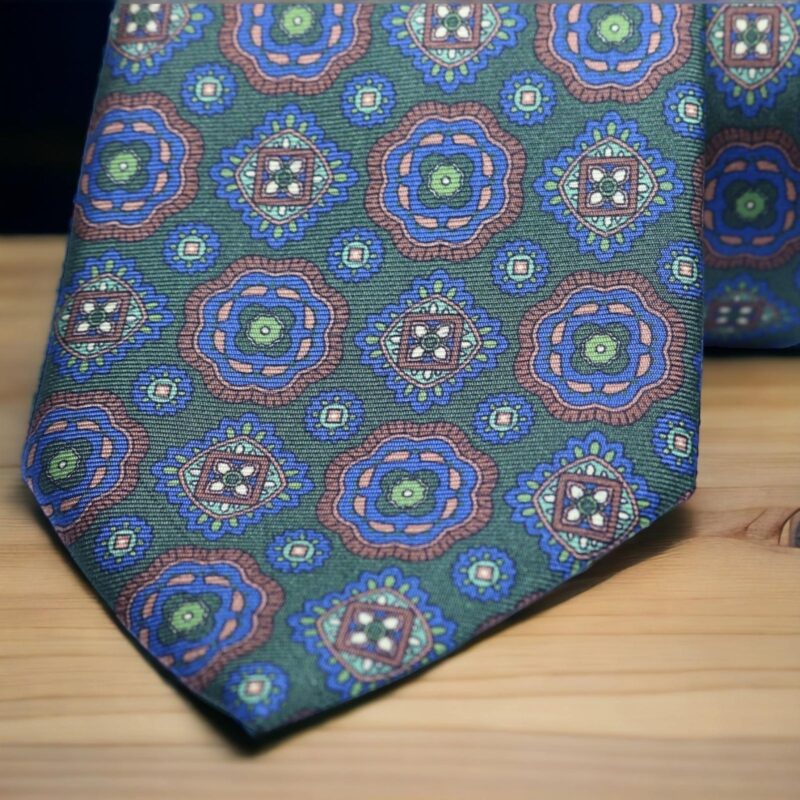 Corbata de seda «Bari» verde - Imagen 2