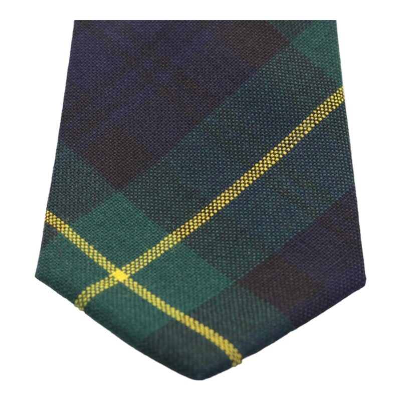 Corbata de lana cuadro escoces verde y azul - Imagen 2