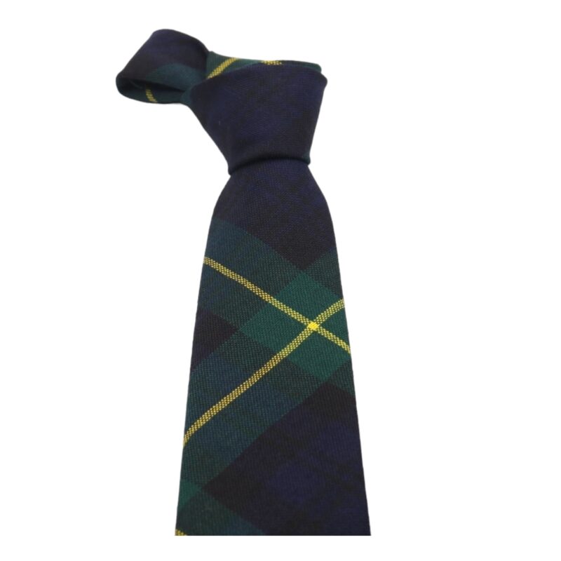 Corbata de lana cuadro escoces verde y azul - Imagen 3