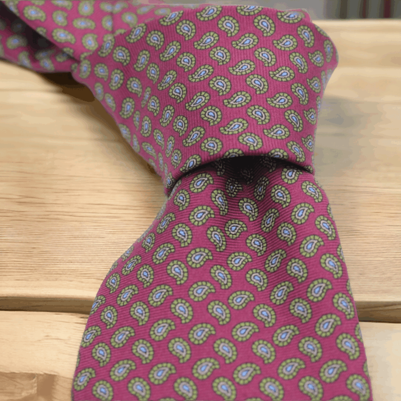 Corbata seda Roma burgundy - Imagen 2