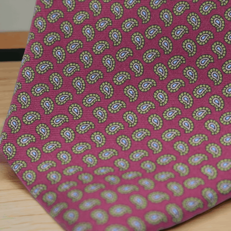 Corbata seda Roma burgundy - Imagen 3