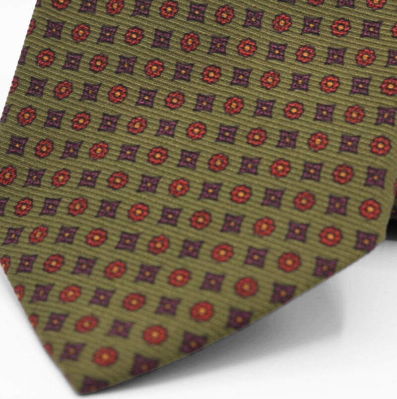 Corbata seda "Veneto" verde - Imagen 2