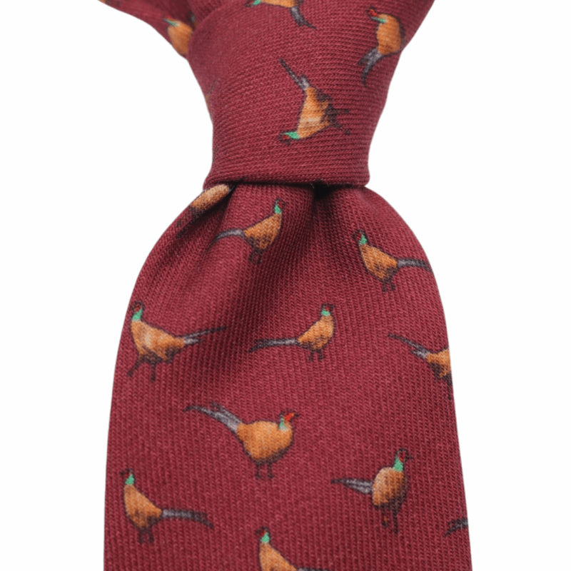 Corbata de lana Faisán grana