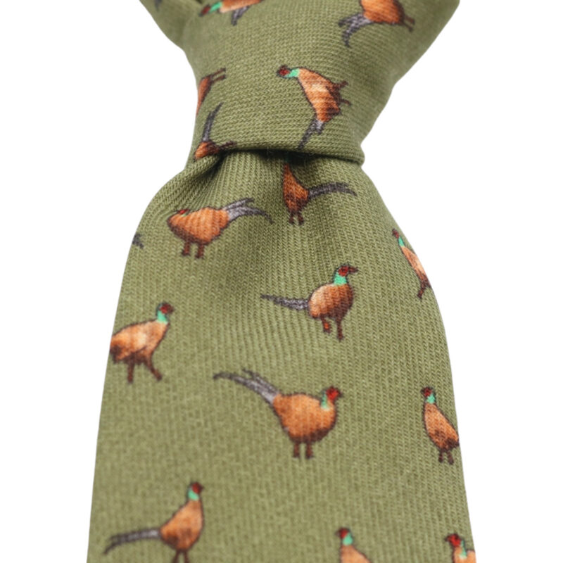 Corbata lana Faisán verde