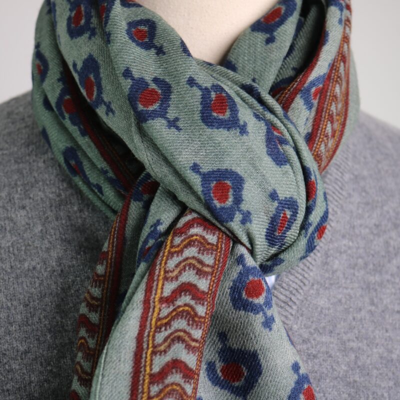 Fular "Turin" verde y azul