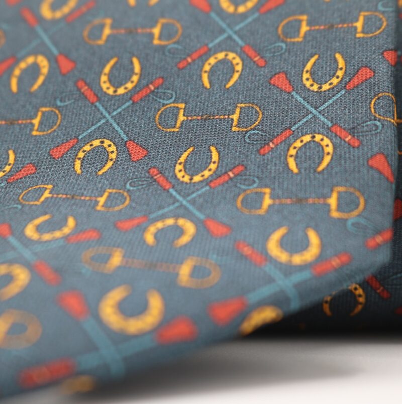Corbata seda herraduras azul - Imagen 3