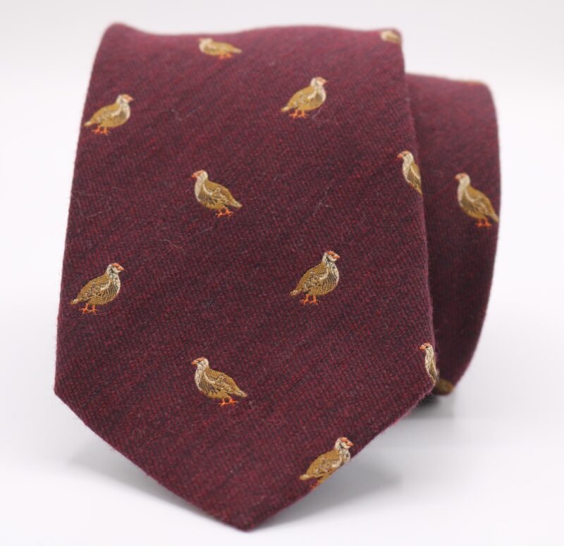 Corbata lana perdiz burdeos - GALÁN CAMISERÍA