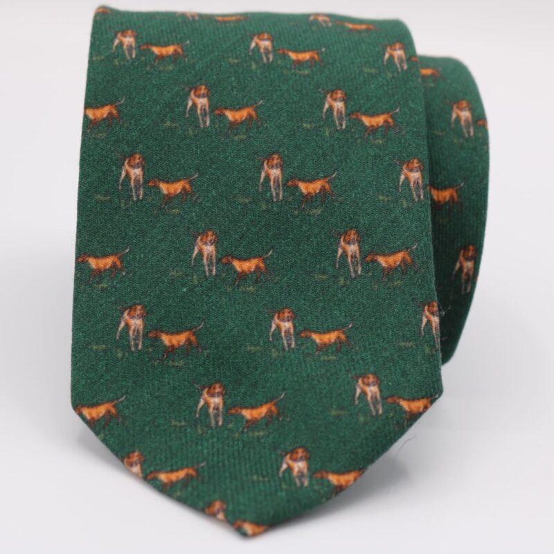 Corbata de lana Perros verde