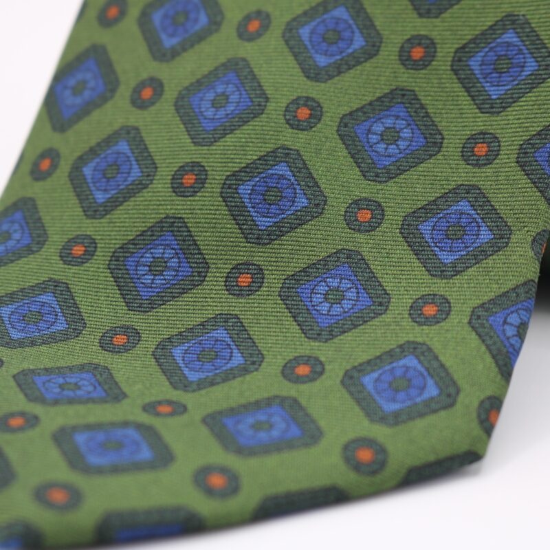 Corbata seda "Phoenix" verde - Imagen 2