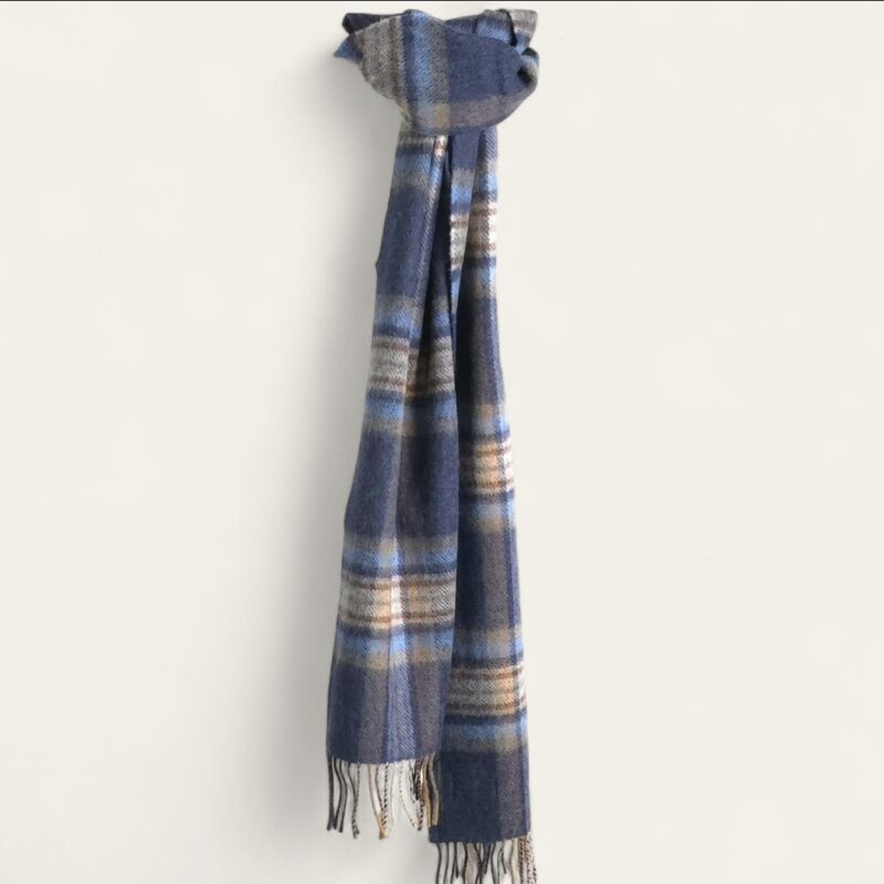 Bufanda de cuadros azul