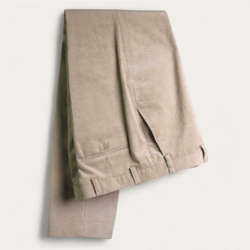 Pantalón de pana beige sin pinza