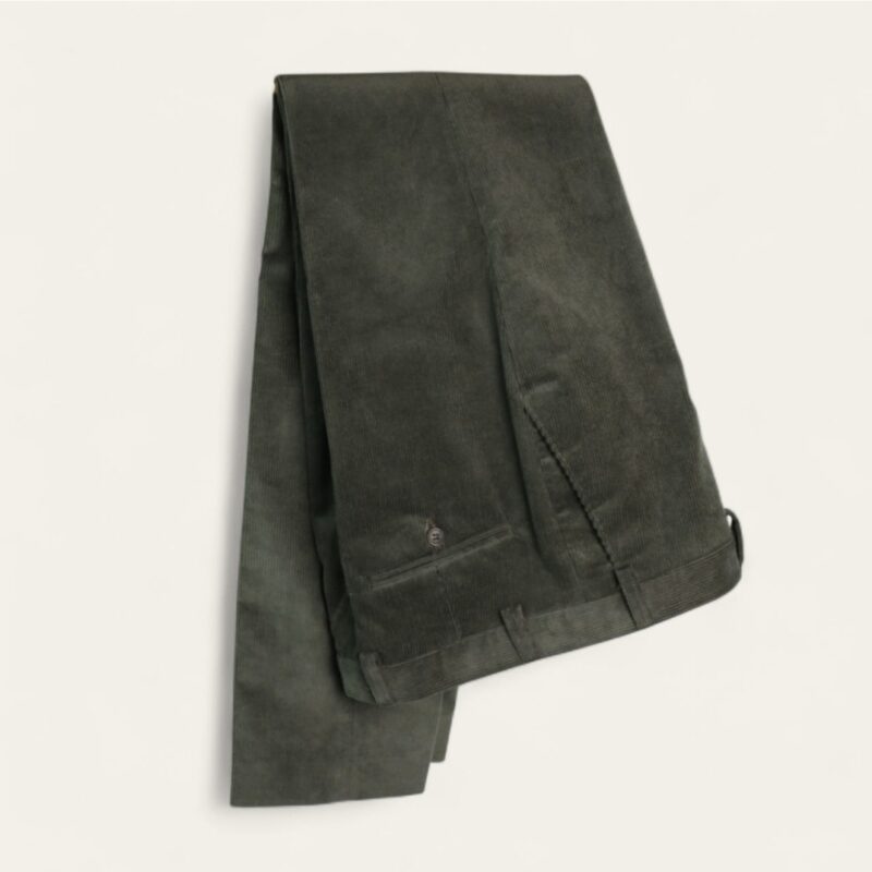 Pantalón de pana verde sin pinza