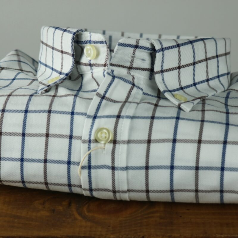 Camisa «Country» azul y marrón