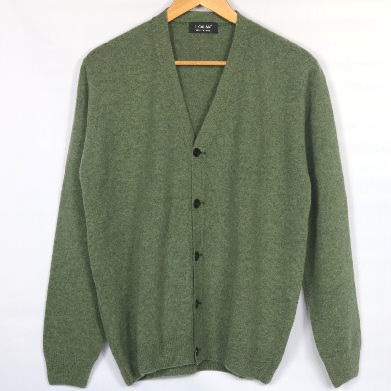 Cardigan lambswool verde claro