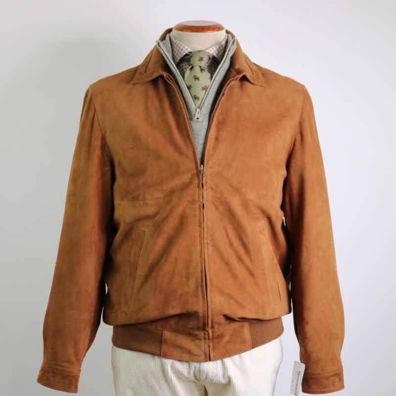 Cazadora de piel con cremallera