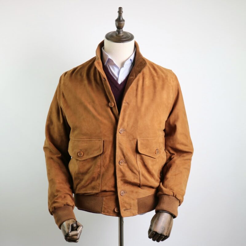 Cazadora piel cuello chimenea