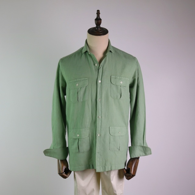 Camisa 4 bolsillos verde claro
