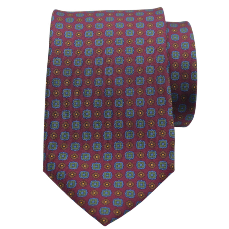 Corbata de seda "Bolonia" grana