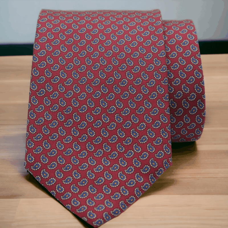 Corbata de seda Roma grana