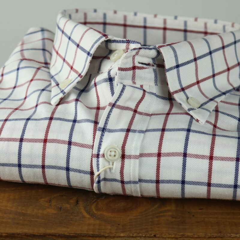 Camisa «Country» burdeos y azul